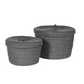 Charcoal Grey Lidded Baskets - Set of 2